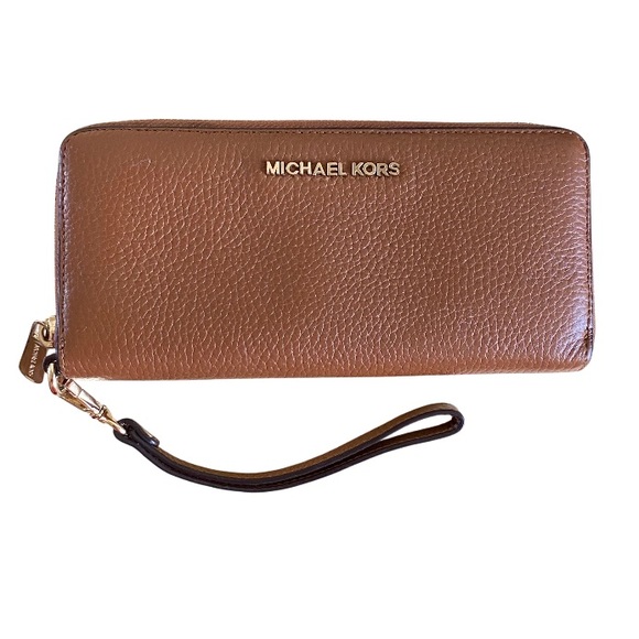MICHAEL KORS Pebbled Leather Wallet Organizer Wristlet - Picture 1 of 5